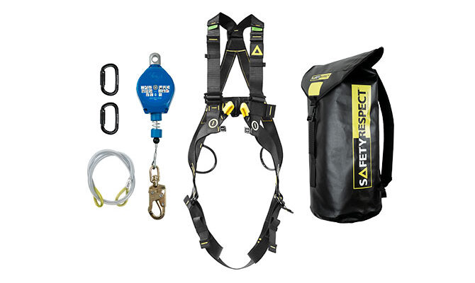 Personal fall protection construction kit